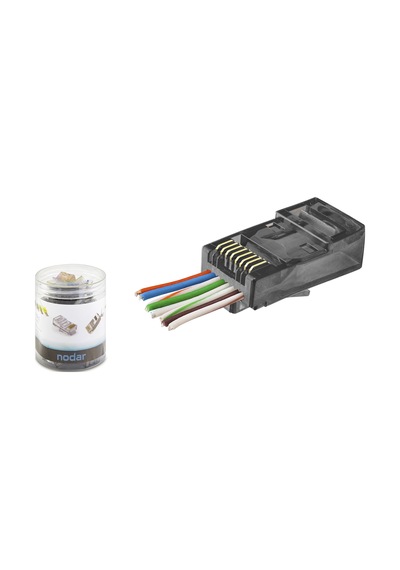 Cat6 Ez Rj45 Konnektör - 100 Adet Siyah / Özel Plastik Kutulu Nd2402