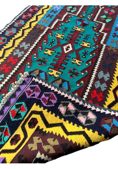 El Dokuma Sıfır Kilim Seccade 100x190 Renkli %100 Kilim  Teşhir Ürün