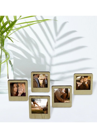 BK Gift Kişiye Özel Fotoğraflı Mini Ahşap Fotoğraf Çerçevesi(5 Ad