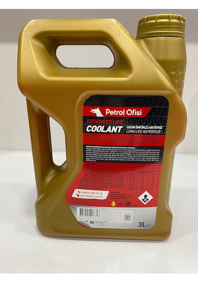 Petrol Ofisi Organik Kırmızı Renk Uzun Ömürlü Antifriz 3 Litre Taze Üretim (30/ 07/2026 Üretim)