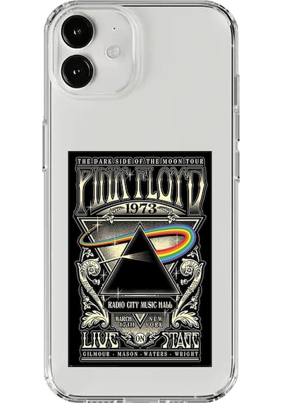 Apple Uyumlu iPhone 12 Şeffaf Kılıf Pink Floyd Tasarımlı