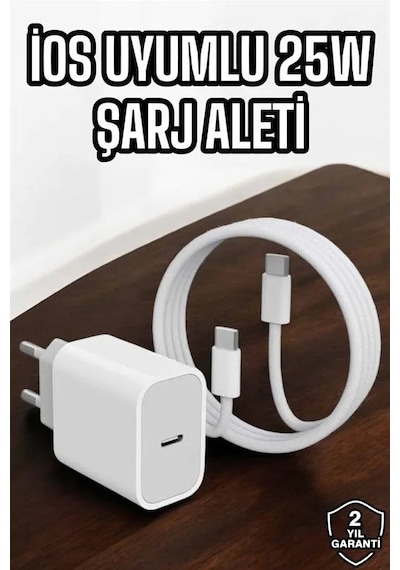 Şarj Aleti İos 15/15 Pro Max Uyumlu Şarj Adaptörü Ve Kablosu Diğer