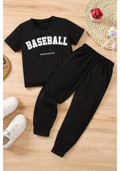 Uyguntarz Çocuk Baseball Alt - Üst Eşofman Takımı Siyah