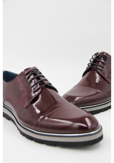 Luciano Bellini E606 Erkek Rugan Ayakkabı - Bordo-bordo
