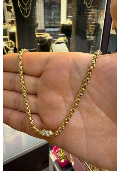 Tekli Fıçı 50 Cm Kolye Altın