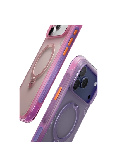 Torras Apple iPhone Uyumlu 17 Pro O Stand Q3 Spin Air Serisi Magsafe Kılıf - Lacivert Mor