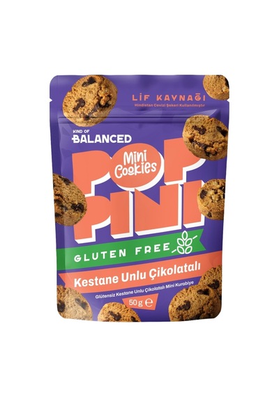 Kind Of Balanced Glutensiz Kestane Unlu Çikolatalı Mini Kurabiye 50 G - 8 Adet Tarı
