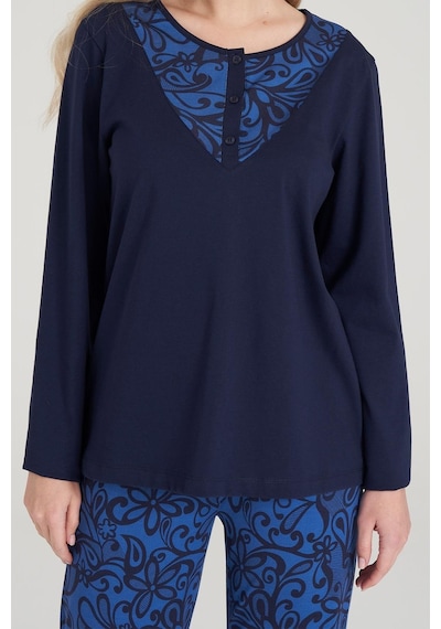 Pijadore Kadın Uzun Kol Lacivert Pijama Takımı C3t2n6o1 001