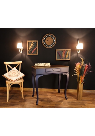Wooding 80 Cm Çekmeceli Masif Lacivert Ceviz Dresuar (548586614) Ceviz