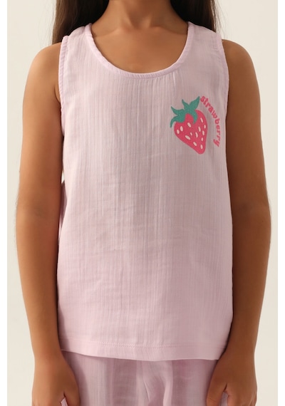 Rolypoly Zero Arm Mor Kız Çocuk Pijama Takımı 5274-42951 Rose