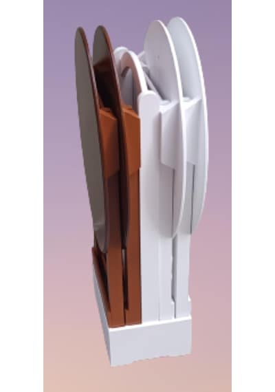 1448bng90134çanta Zigon Sehpa Oval Dörtlü Model Ahşap Mdf Beyaz Ve Ceviz Renk Uyum El Yapım