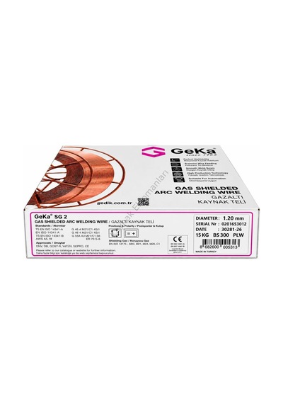 Geka Sg 2 Rutil Mig Gazaltı Kaynak Teli Er70s6 1.2 Mm 1 Paket 15 Kg