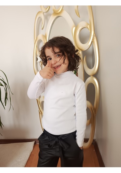 Zeze Unisex Çocuk Kışlık Bluz Beyaz