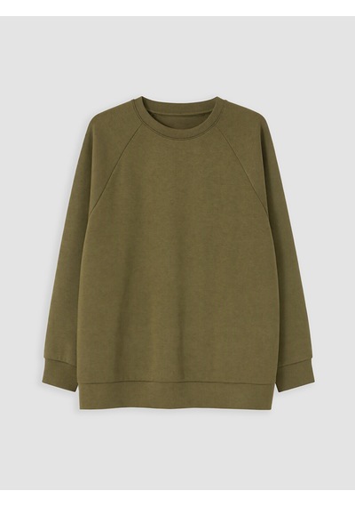 LC Waikiki Lc Waıkıkı Haki Soft Touch Oversize Kadın Sweatshirt
