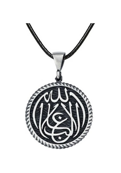 Gümüş La Galiba İllallah Yazılı Gümüş Kolye Beyaz