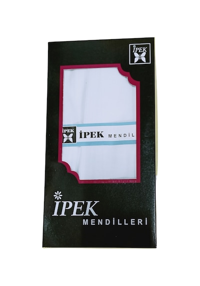 Alfa Aksesuar 03 İpek Erkek Beyaz Kutulu Mendil 12 Adet 42x42 Cm