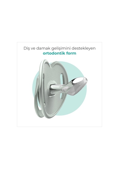 Ortodontik Silikon Emzik 2'li Powder Green&blue 6+ Ay Sterilizasyon/saklama Kutulu 2 Adet
