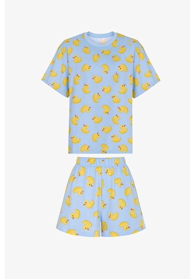 Penti Mavi Cutene Şort Pijama Takımı Açık Mavi