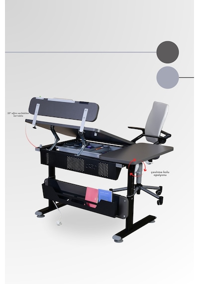 Creo Mobili Yükseklik Ve Eğim Ayarlı, Vega Advanced Bilgisayar Ve Çalışma Masası Takımı Antrasit/gri Gri Creo Mobili Yükseklik Ve Eğim Ayarlı, Vega Advanced Bilgisayar Ve Çalışma Masası Takımı Antrasit/gri Gri