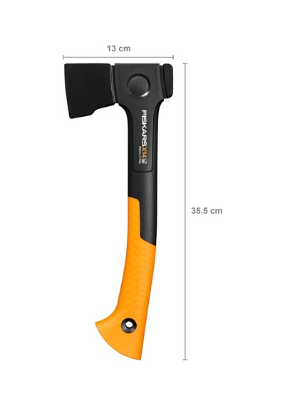 X-series X14 Universal Axe, Xs, Uzunluk 35,5 Cm, Baş Ağırlığı 529 G, Sıyırma, Yakacak Odun Yapımı Ve Marangoz İşi İçin İdeal, Çift Sertleştirilmiş Çelik/fibercomp, Siyah/turuncu, 1069102