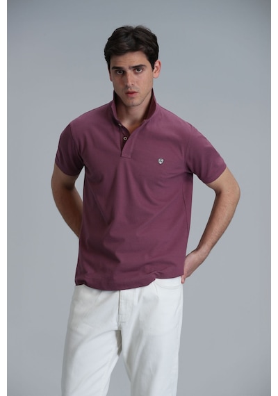 Lufian Erkek Laon Smart Polo T-shirt 111040164 Mürdüm