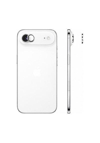 Safir Lens İphone 17 Air Uyumlu Kolay Kurulum Aparatlı Alüminyum Çerçeveli 9h Kamera Lens Koruyucu Beyaz