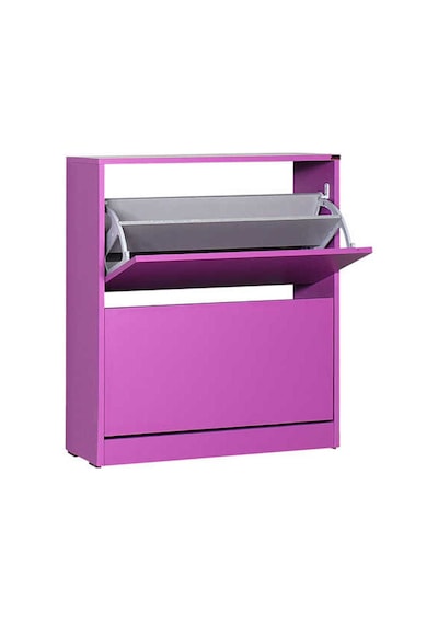 Flat Duo 2 Katlı Geniş Ayakkabılık Dolabı - Mor