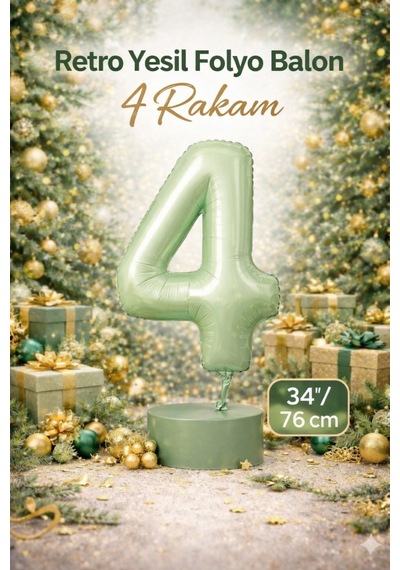 Yeşil 4 Rakam Folyo Blon 76cm Yeşil