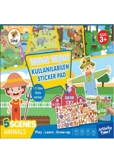 Tekrar Tekrar Kullanabilen Sticker Pad Hayvanlar