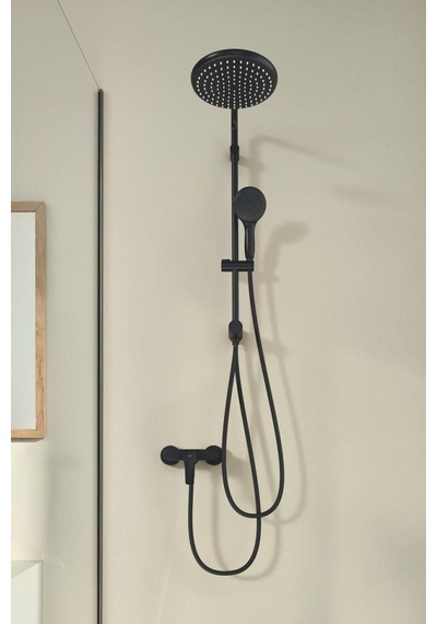 Grohe Tempesta System 250 Duvara Monte Duş Sistemi, Yön Değiştiricili, Mat Siyah - 269802431 Siyah