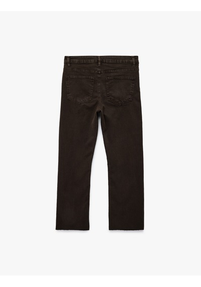 Koton Pamuklu Dar Kalıp Düğmeli Cepli İspanyol Paça Crop Jean Pantolon - Kick Flare Jeans Koyu Kahverengi 7wal40004mw Koyu Kahve Koton Pamuklu Dar Kalıp Düğmeli Cepli İspanyol Paça Crop Jean Pantolon - Kick Flare Jeans Koyu Kahverengi 7wal40004mw Koyu Kahve