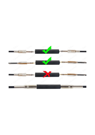 6.35mm 1/4 İnç TRS/TS Bağlayıcı Dişi - Dişi Ses Uzatma Adaptörü