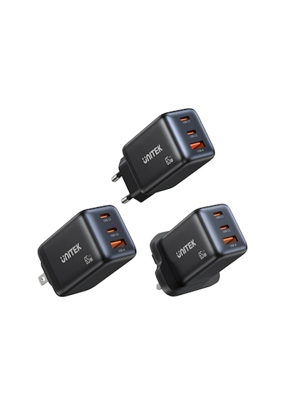 Unitek Zeno 65W 3 Portlu GaN Şarj Cihazı (P1130ABK01-EU)