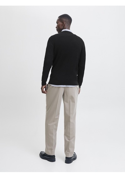 Jack & Jones Jack Jones Erkek Desenli Örgü Kazak 12283381 Siyah
