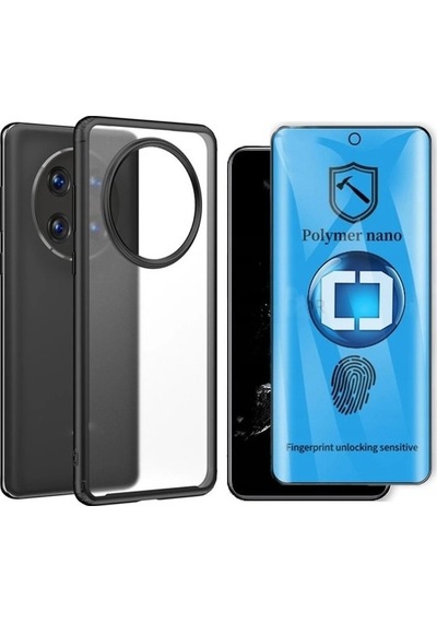 Vendas Xiaomi Mi 14 Ultra Kılıf Zore Volks Kapak + Polymer Nano Ekran Koruyucu Siyah