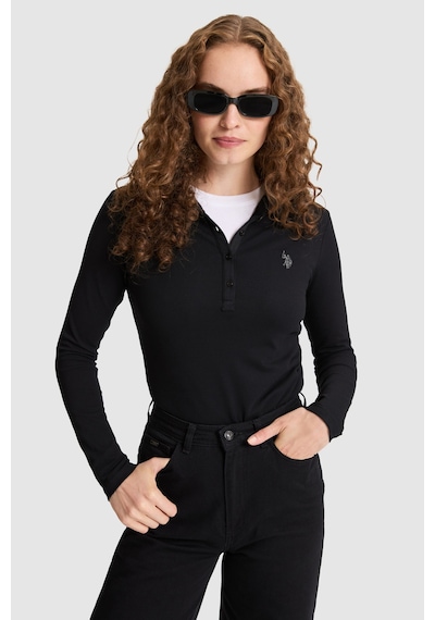 U.S. Polo Assn. Kadın Siyah Basic Sweatshirt 50326760 Vr046