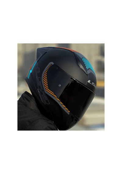 Ls2 Rapid 2 Extra Full Face Motosiklet Kaskı Şeffaf + Siyah Vizörlü Mat Gri - Neon Turuncu
