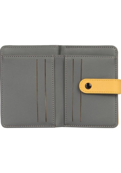 Cengiz Pakel Kadın Mini Boy Çıt Çıt Detaylı Cüzdan 65315 - Hardal/gri 65315-hardal-gri Çok Renkli