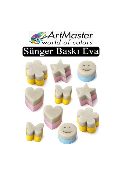 Sünger Eva Baskı Seti 10 Lu 1 Paket Sünger Baskı Eva Şekilli Sünger Boya Damga Okul Öncesi Kreş Anasınıfı Etkinlik