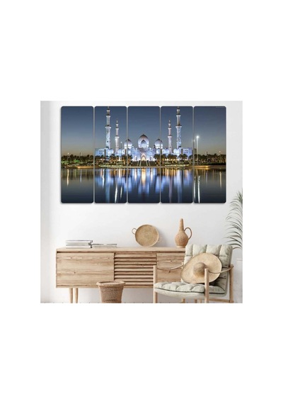 Şeyh Zayid Camii, Abu Dabi - 5 Parçalı Dini Tablo Görsel - 702503290 Görsel