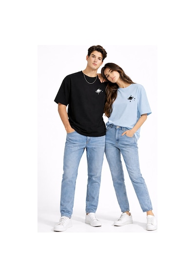 Sevgili Kombini Minimal Uzay Gezegen Baskılı Çift Tişört Oversize Çok Renkli Sevgili Kombini Minimal Uzay Gezegen Baskılı Çift Tişört Oversize Çok Renkli