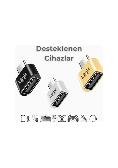 Tr O192 Usb - Type-c Dönüştürücü Otg Metal Adaptör Silver-gri Diğer