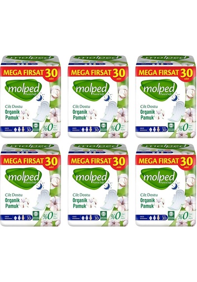 Molpe Gece Pure&soft Mega Pk 30lu X6pk 180 Adet