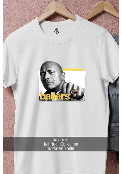 Oversize Ballers Yabancı Dizi Tasarımlı Unisex T-shirt Beyaz