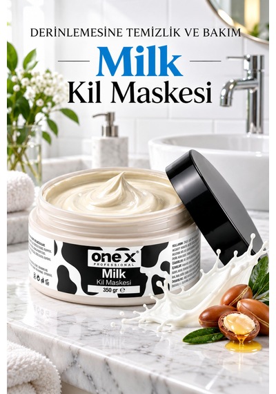 One X Milk Kil Maskesi 350 Gr Süt Özlü Arındırıcı Yüz Maskesi, Cilt Bakım Ve Temizleme Maskesi, Tüm Cilt Tipleri