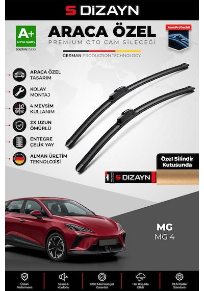 S-dizayn Mg Mg 4 Ön Cam Silecek Seti 2022 Üzeri Premium Araca Özel 60-40 Cm A+ Kalite
