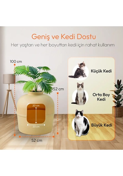 Missidea Dekorapet Dekoratif Kedi Tuvaleti Latte