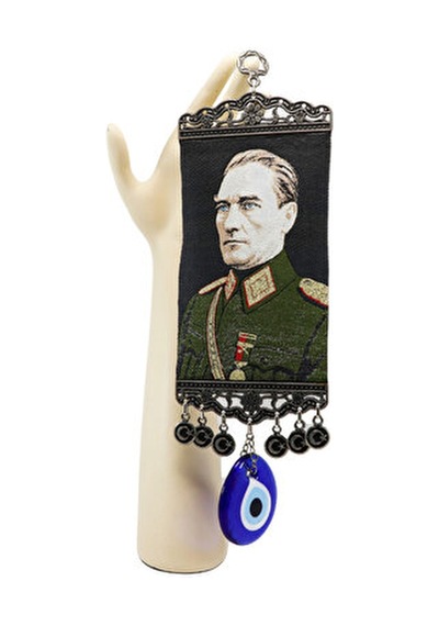 El Yapımı Cam Nazar Boncuklu M. K Atatürk Duvar Süsü, Hediyelik D