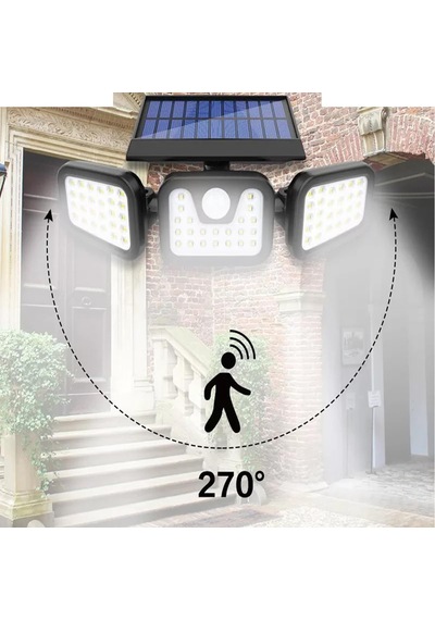 Güneş Enerjili Hareket Sensörlü 3 Taraflı Led Aydınlatma/gt-sl07