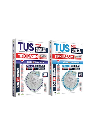 2027 TUS Temel&Klinik Tıp Bilimleri ÖSYM Çıkmış Soru Tıpkı Basım Son 15 Yıl 56lı Deneme Kitapçığı